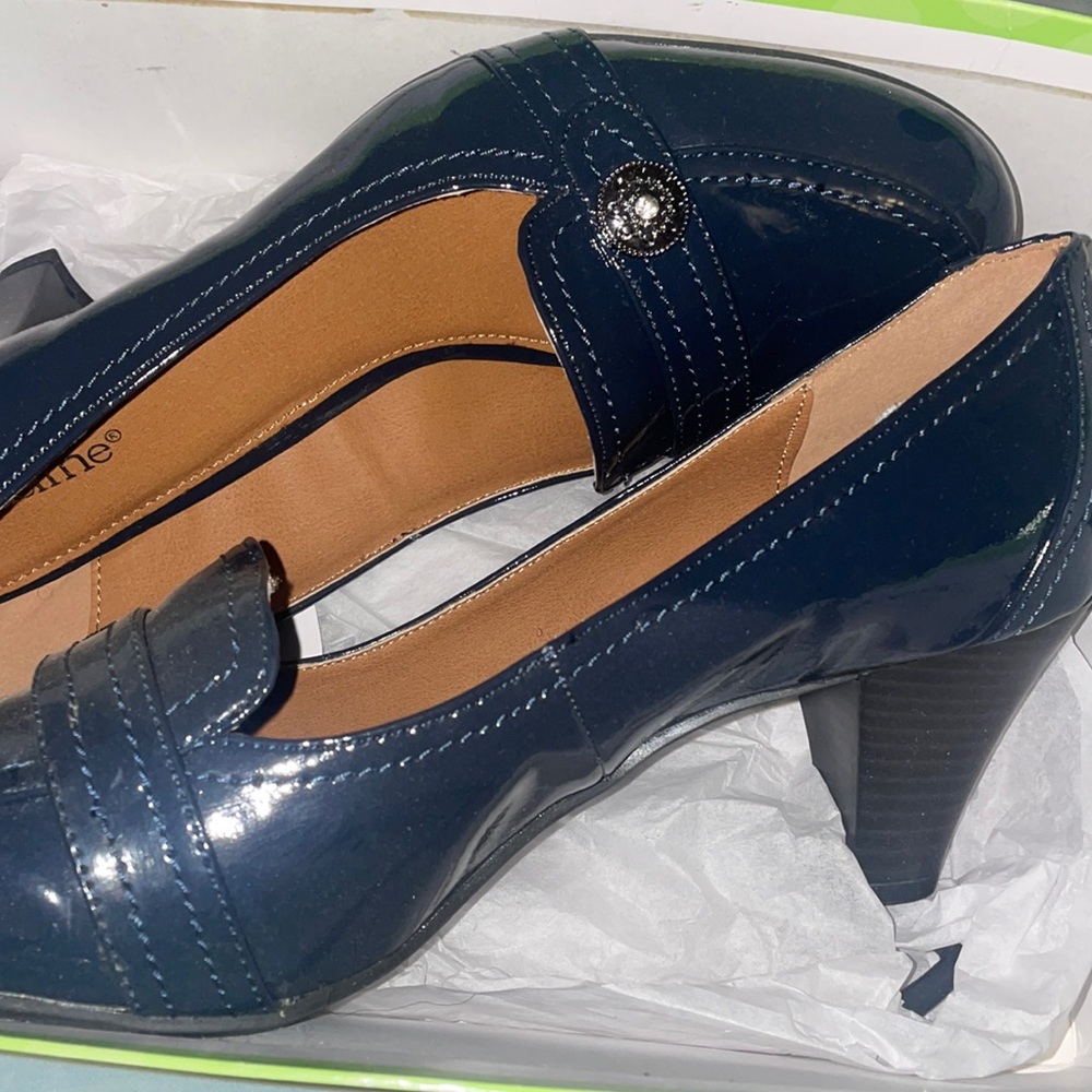 These amazing blue heels . They are amazing for dates and even church!